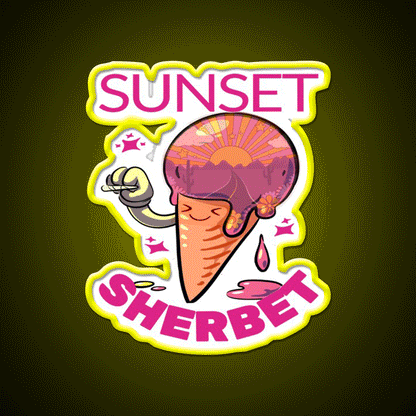 Strains Sunset Sherbet Kawaii Hemp Inspired Green Leaf Led Neon Sign Rgb Color - Custom LED neon sign front view