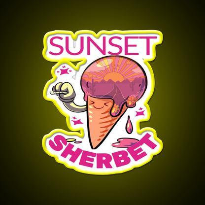 Strains Sunset Sherbet Kawaii Hemp Inspired Green Leaf Led Neon Sign Rgb Color - LED neon sign view 7