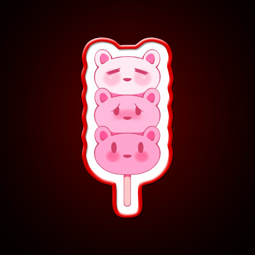 Strawbeary Dango Snack Food Led Neon Sign Rgb Color - Shineneon