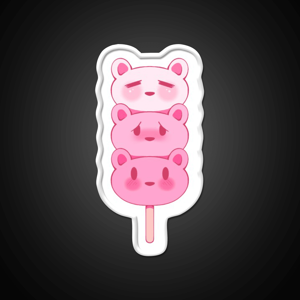 Strawbeary Dango Snack Food Led Neon Sign Rgb Color - Shineneon