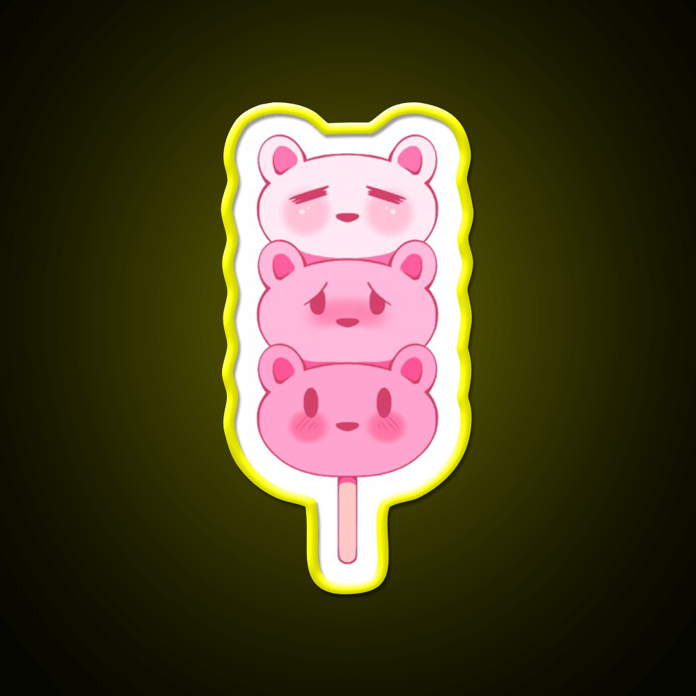 Strawbeary Dango Snack Food Led Neon Sign Rgb Color - Shineneon