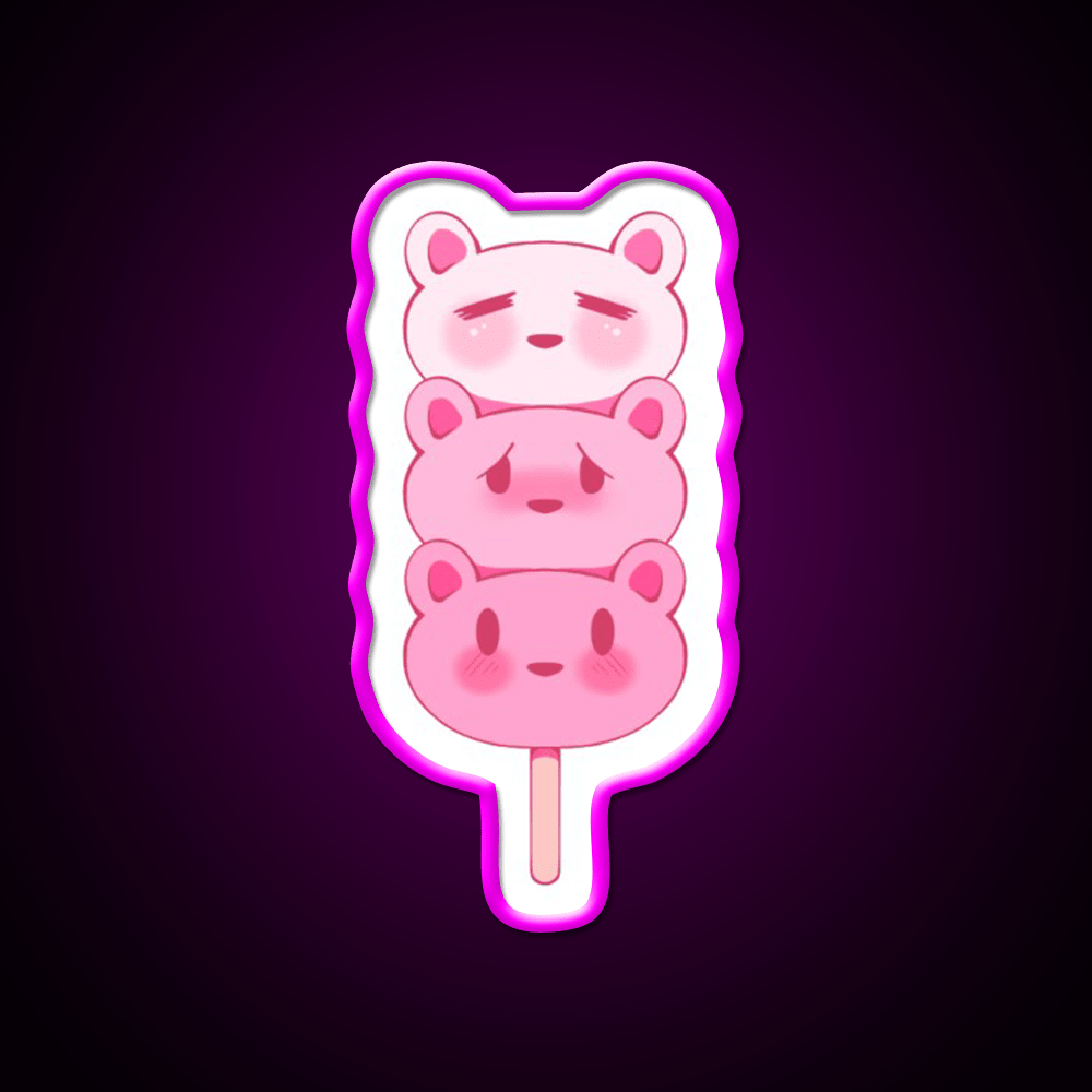 Strawbeary Dango Snack Food Led Neon Sign Rgb Color - Shineneon
