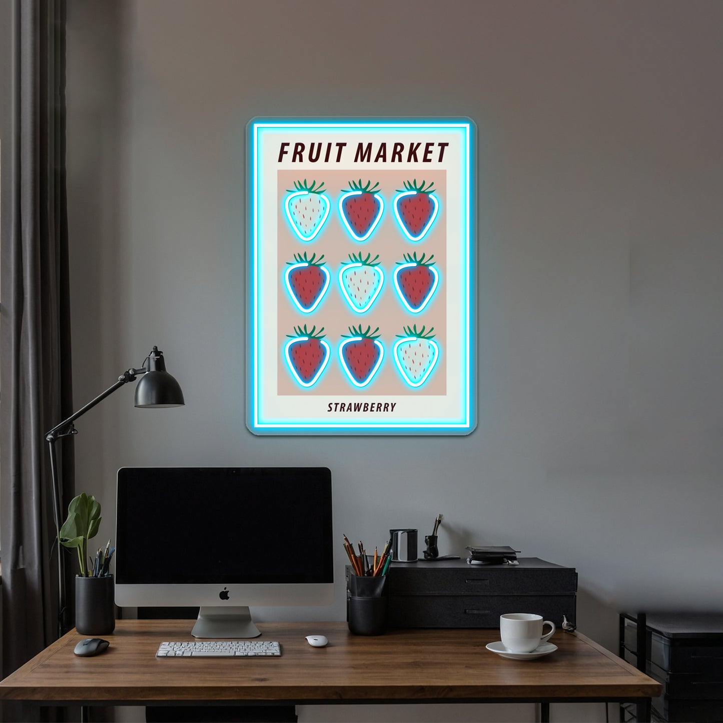 Strawberry Aesthetic Fruit Art Wall Artwork Neon Signs