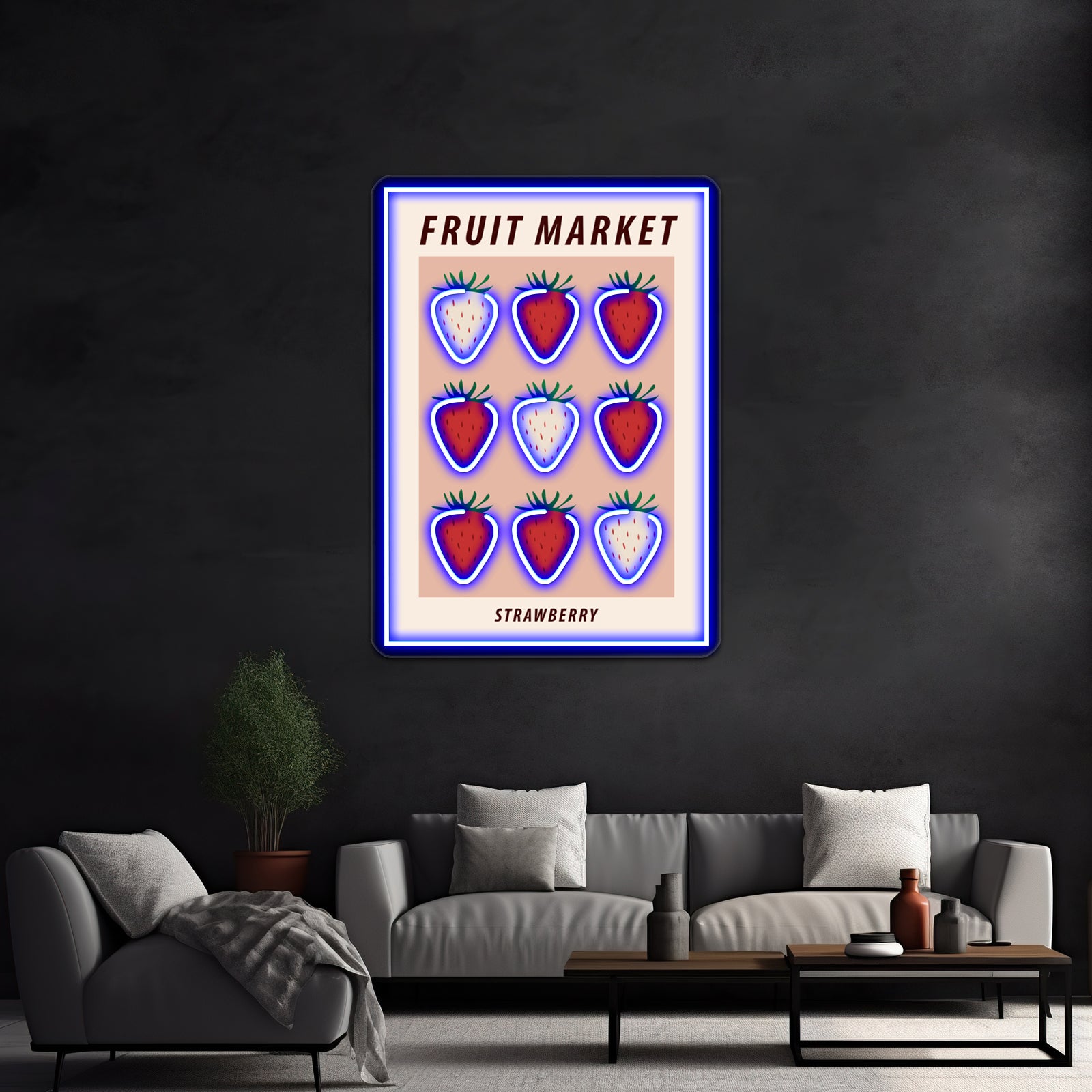 Strawberry Aesthetic Fruit Art Wall Artwork Neon Signs | Shineneon