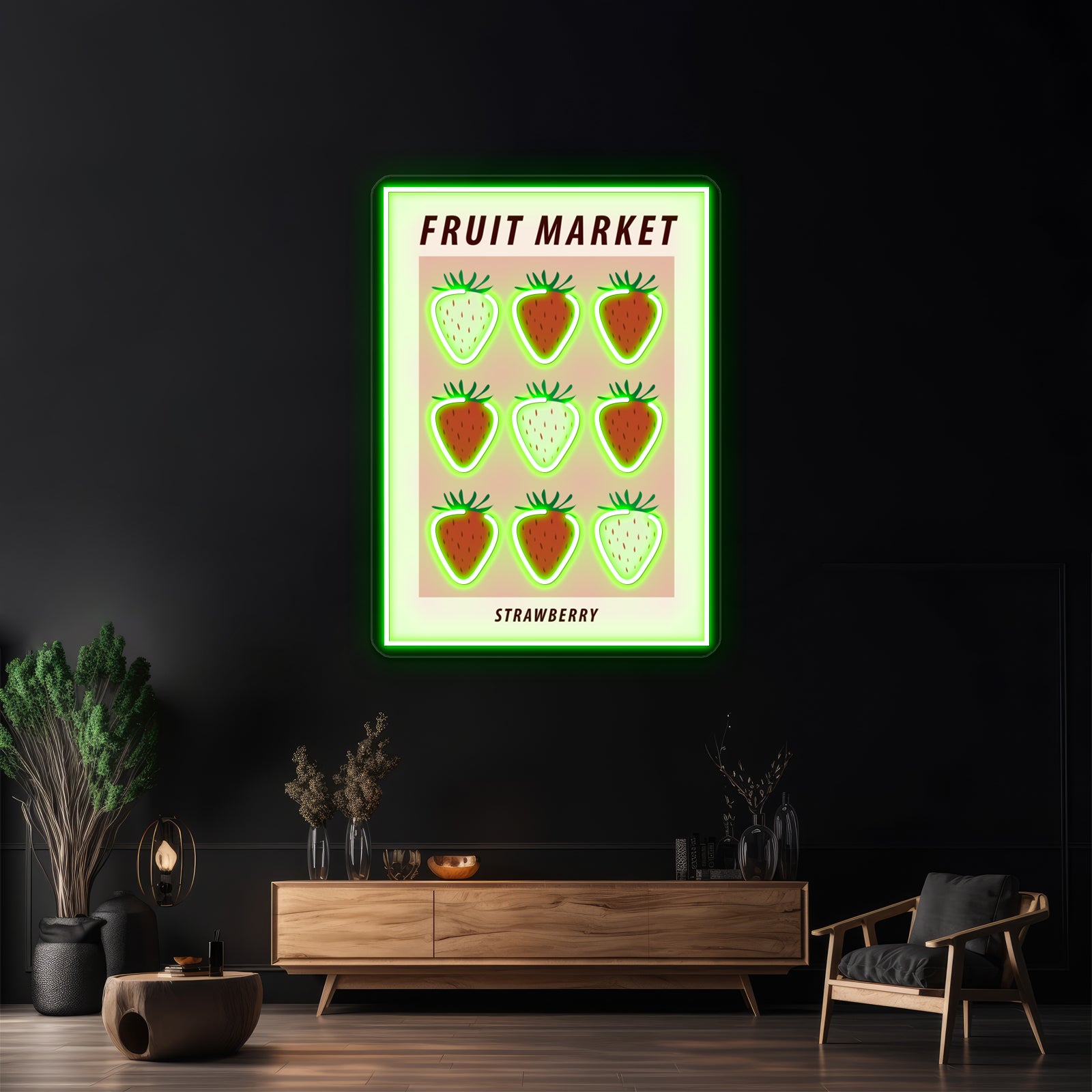 Strawberry Aesthetic Fruit Art Wall Artwork Neon Signs | Shineneon
