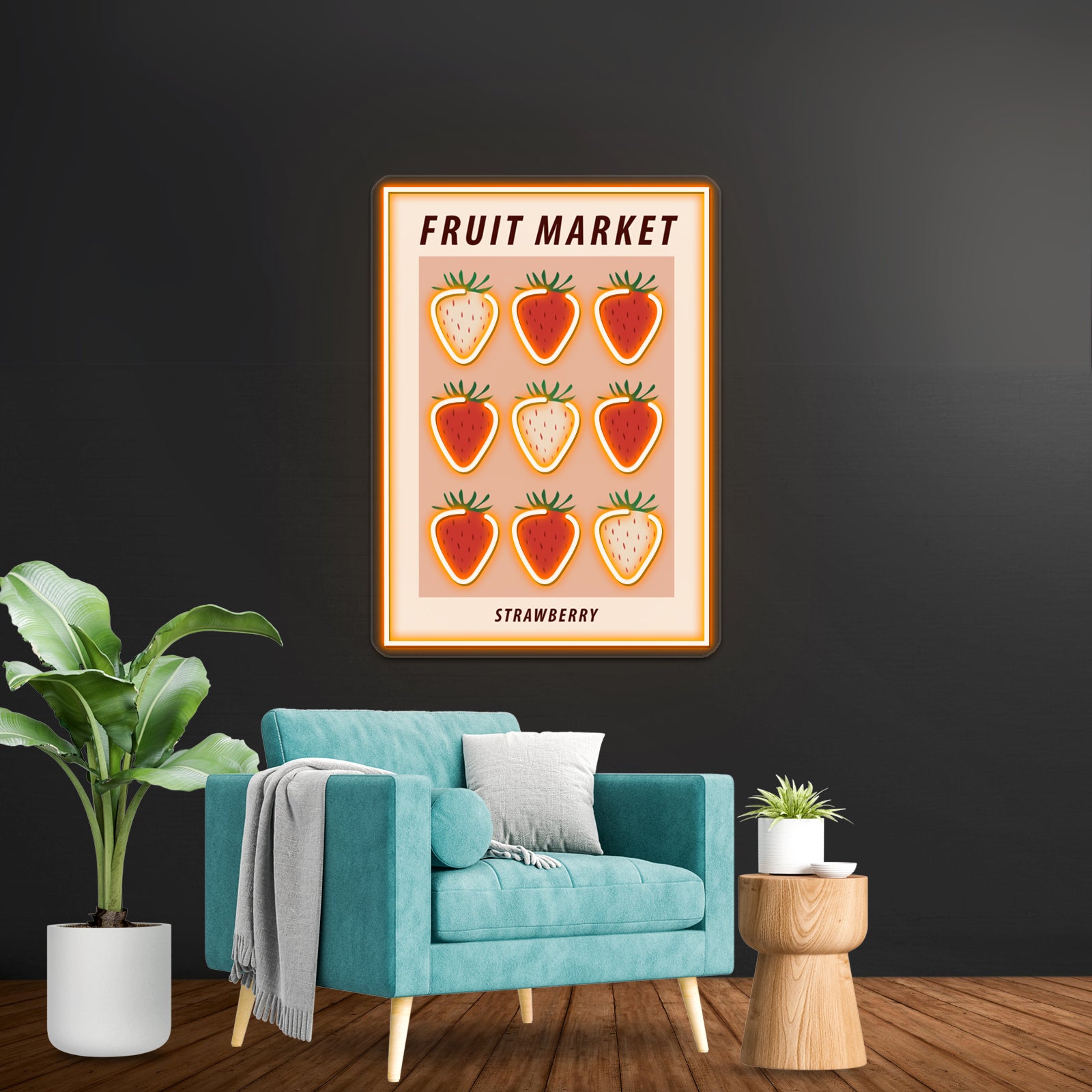 Strawberry Aesthetic Fruit Art Wall Artwork Neon Signs | Shineneon