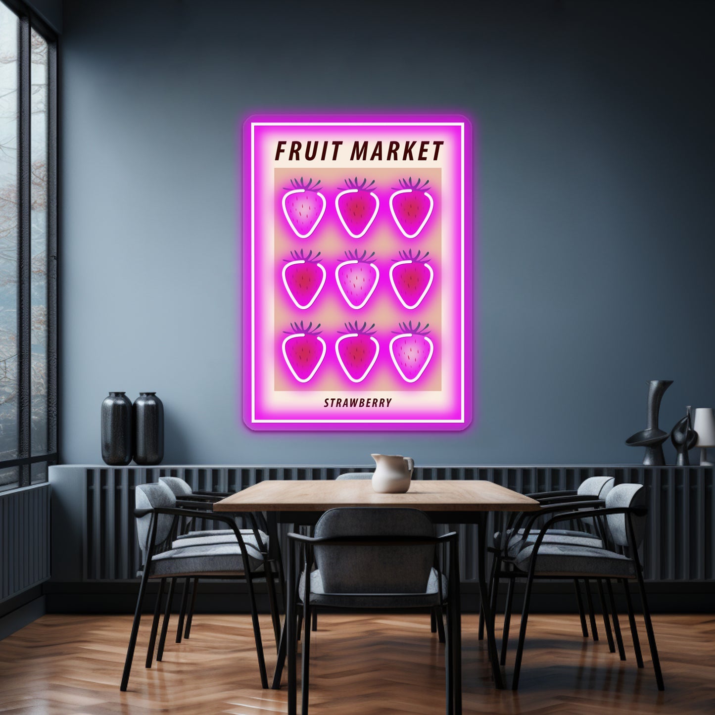 Strawberry Aesthetic Fruit Art Wall Artwork Neon Signs