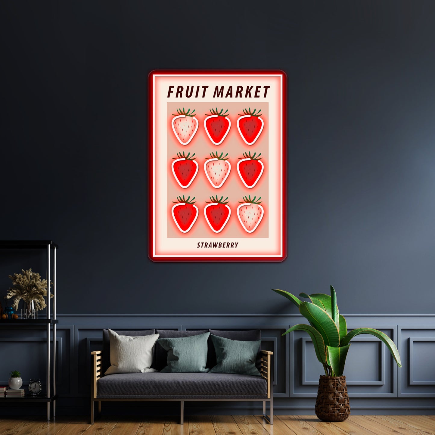 Strawberry Aesthetic Fruit Art Wall Artwork Neon Signs