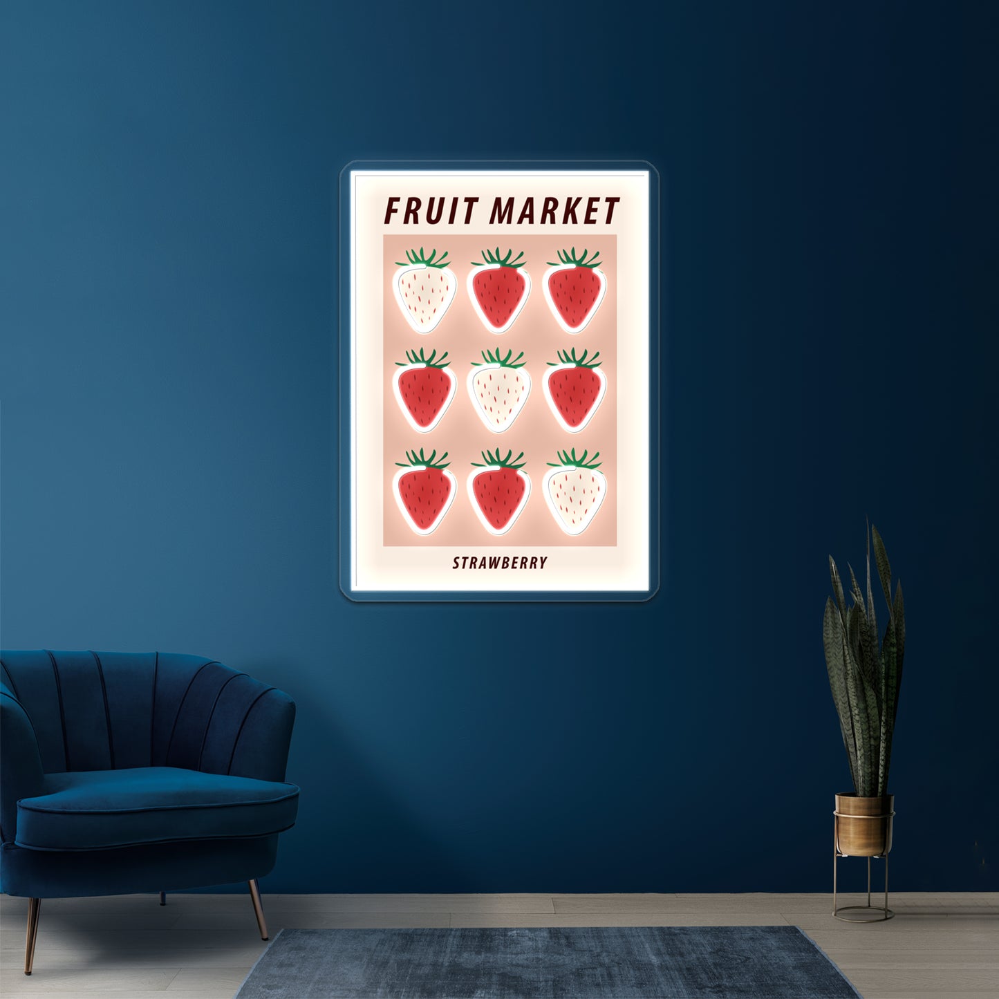 Strawberry Aesthetic Fruit Art Wall Artwork Neon Signs