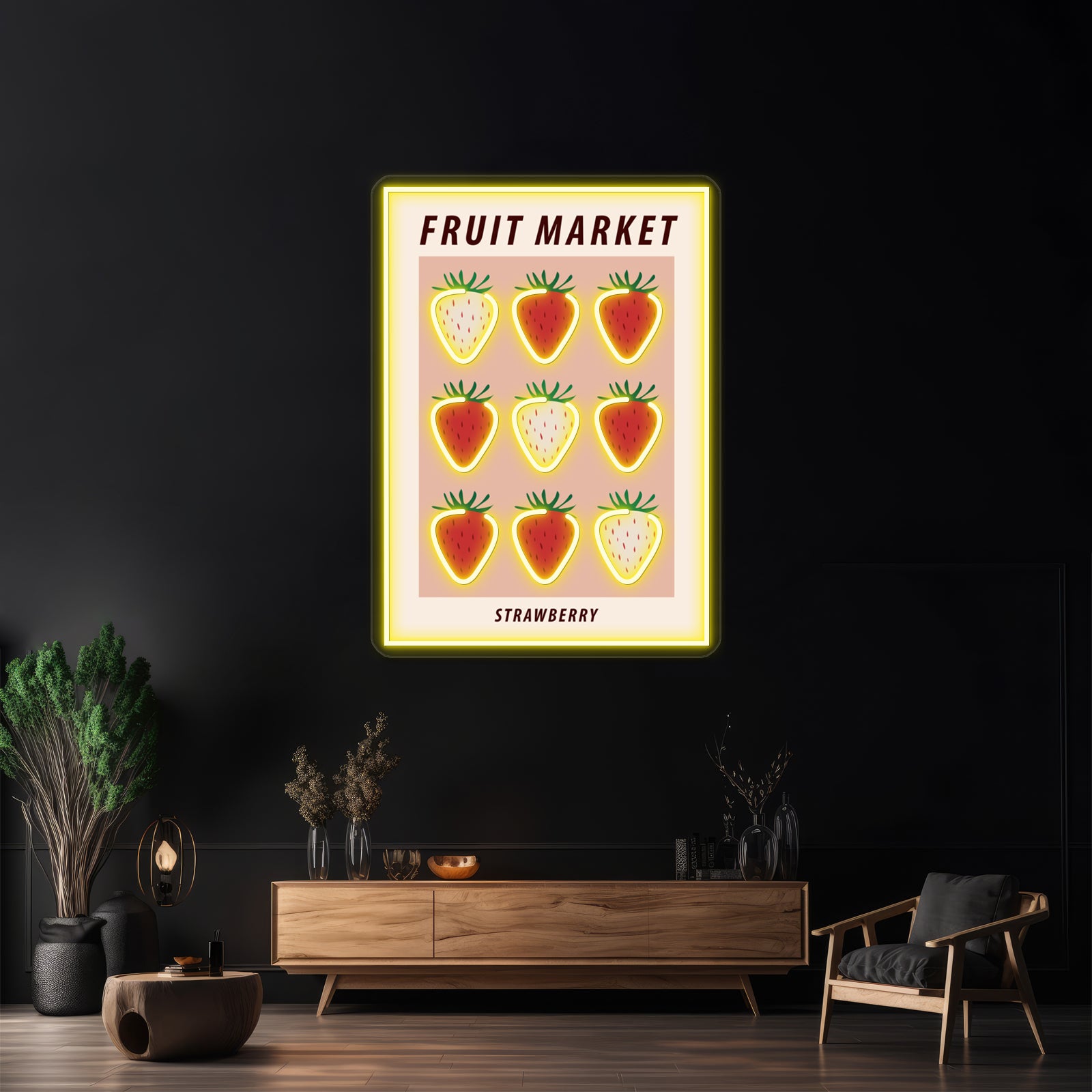 Strawberry Aesthetic Fruit Art Wall Artwork Neon Signs | Shineneon