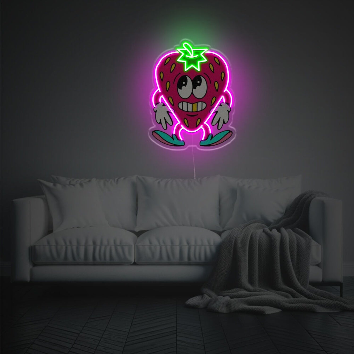 Strawberry Boy Led Neon Acrylic Artwork For Home | Shineneon