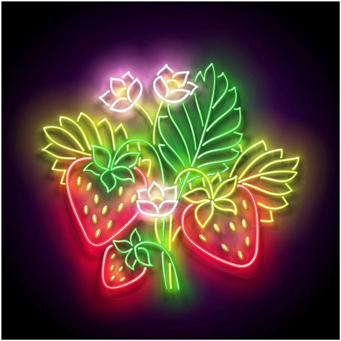 Strawberry Bush With Flowers Led Sign Business Neon Sign