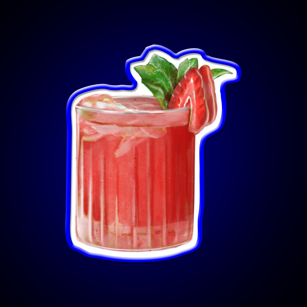 Strawberry Cocktail Bar Decor Led Neon Sign Rgb Color - LED neon sign view 5