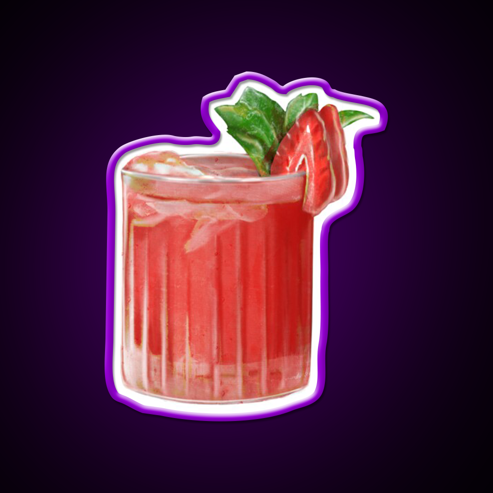 Strawberry Cocktail Bar Decor Led Neon Sign Rgb Color - LED neon sign view 9