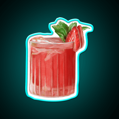 Strawberry Cocktail Bar Decor Led Neon Sign Rgb Color - Shineneon