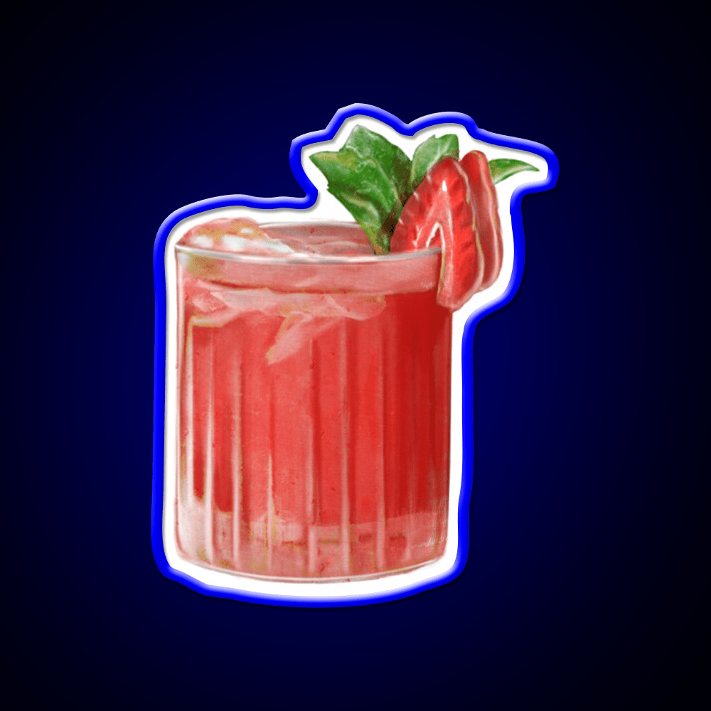 Strawberry Cocktail Bar Decor Led Neon Sign Rgb Color - Shineneon