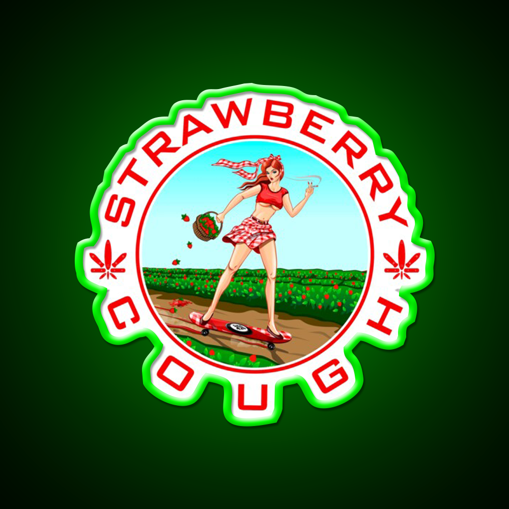 Strawberry Cough Seeds Hemp Inspired Green Leaf Led Neon Sign Rgb Color - LED neon sign view 8