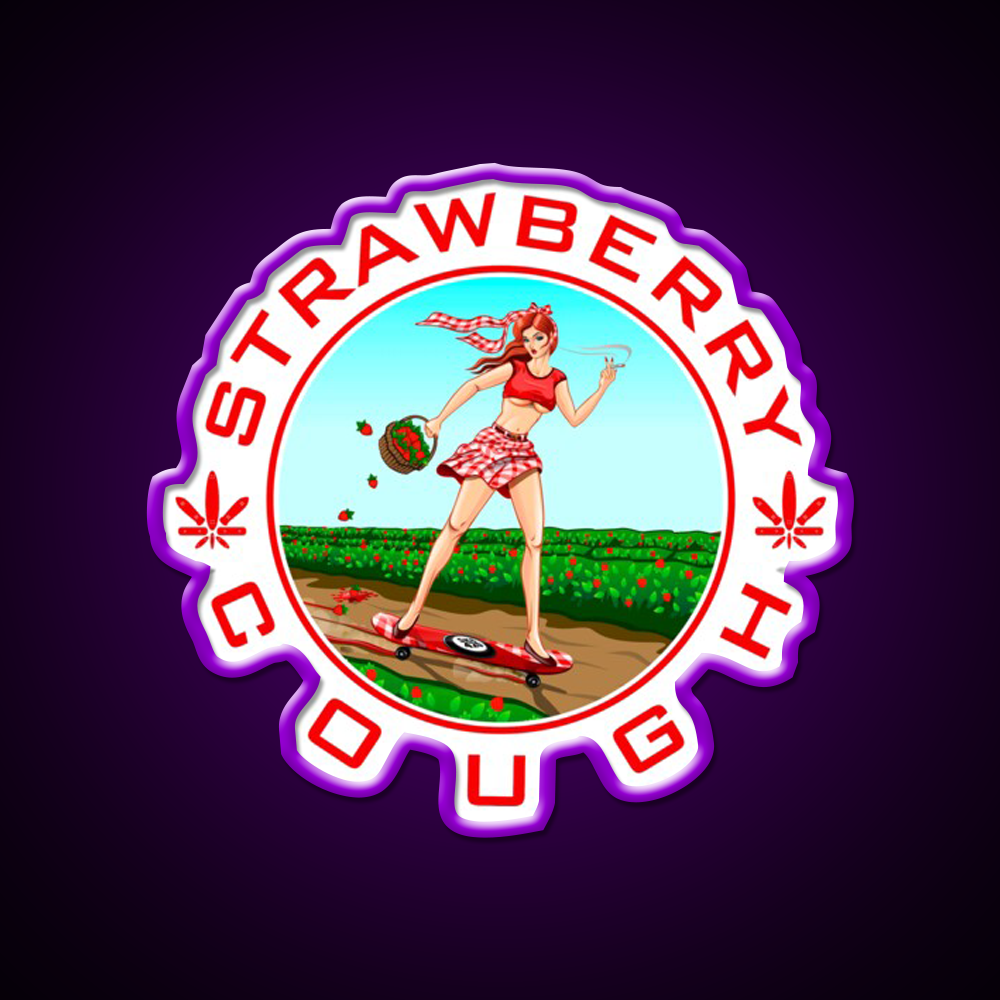 Strawberry Cough Seeds Hemp Inspired Green Leaf Led Neon Sign Rgb Color - LED neon sign view 9