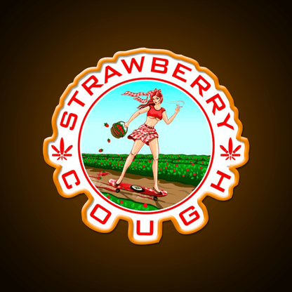 Strawberry Cough Seeds Hemp Inspired Green Leaf Led Neon Sign Rgb Color - Shineneon
