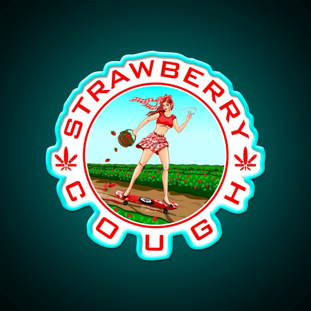 Strawberry Cough Seeds Hemp Inspired Green Leaf Led Neon Sign Rgb Color - Shineneon