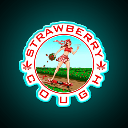 Strawberry Cough Seeds Hemp Inspired Green Leaf Led Neon Sign Rgb Color - Shineneon