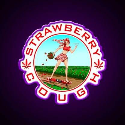 Strawberry Cough Seeds Hemp Inspired Green Leaf Led Neon Sign Rgb Color - Shineneon