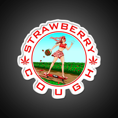 Strawberry Cough Seeds Hemp Inspired Green Leaf Led Neon Sign Rgb Color - Shineneon