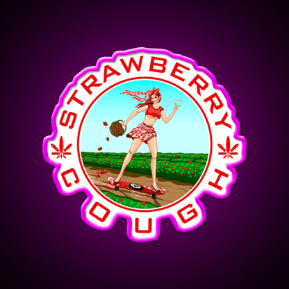 Strawberry Cough Seeds Hemp Inspired Green Leaf Led Neon Sign Rgb Color - Shineneon