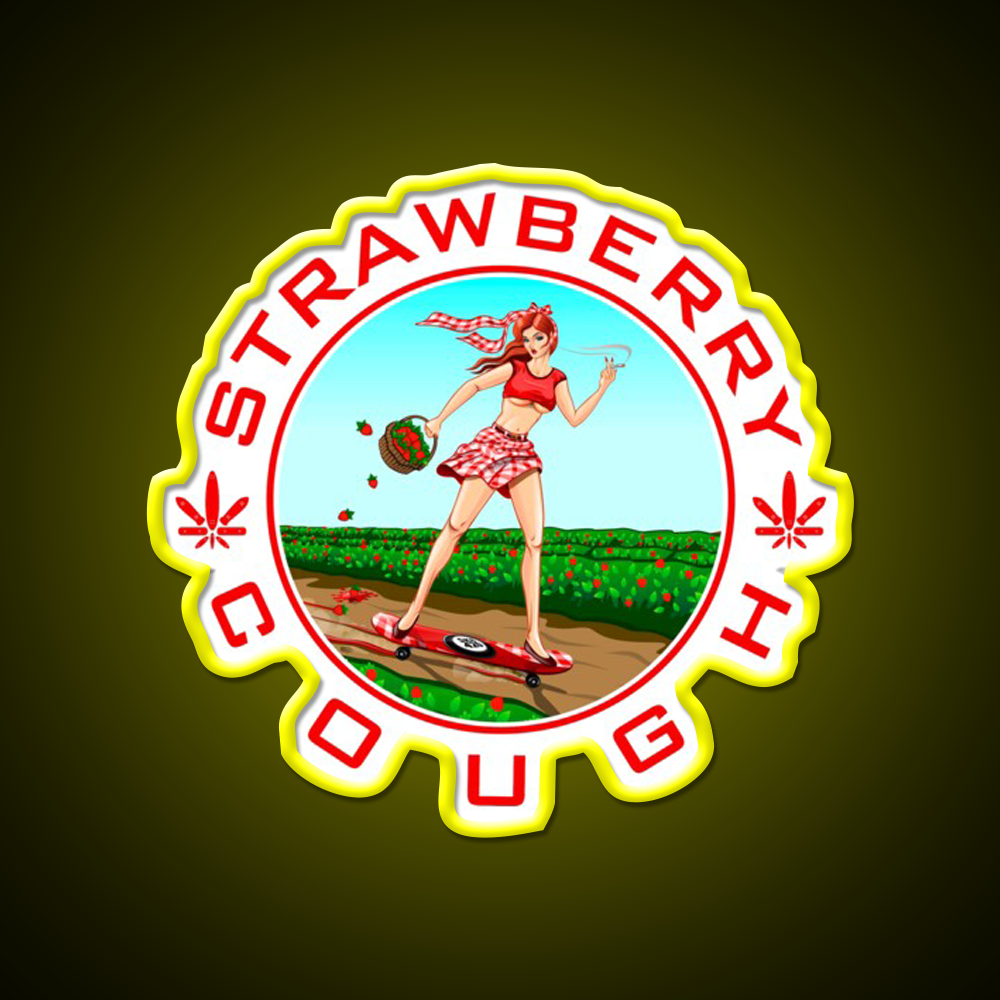 Strawberry Cough Seeds Hemp Inspired Green Leaf Led Neon Sign Rgb Color - LED neon sign view 7