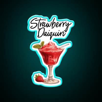 Strawberry Daiquiri Cocktail Bar Decor Led Neon Sign Rgb Color - Size and dimension reference