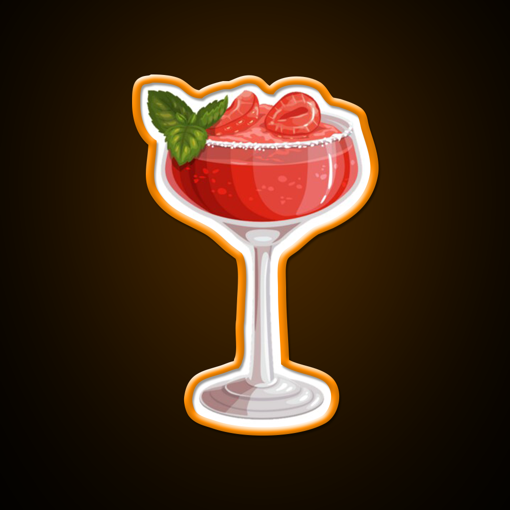 Strawberry Daiquiri Cocktail Bar Decor Led Neon Sign Home Bar Decor Rgb Color - LED neon sign view 6