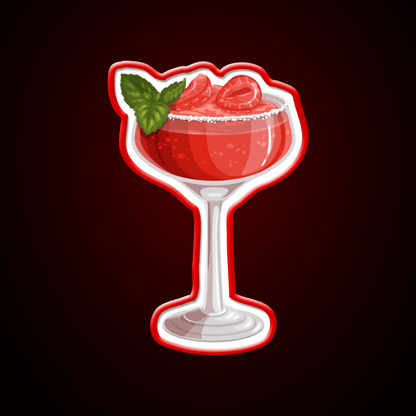 Strawberry Daiquiri Cocktail Bar Decor Led Neon Sign Home Bar Decor Rgb Color - Shineneon