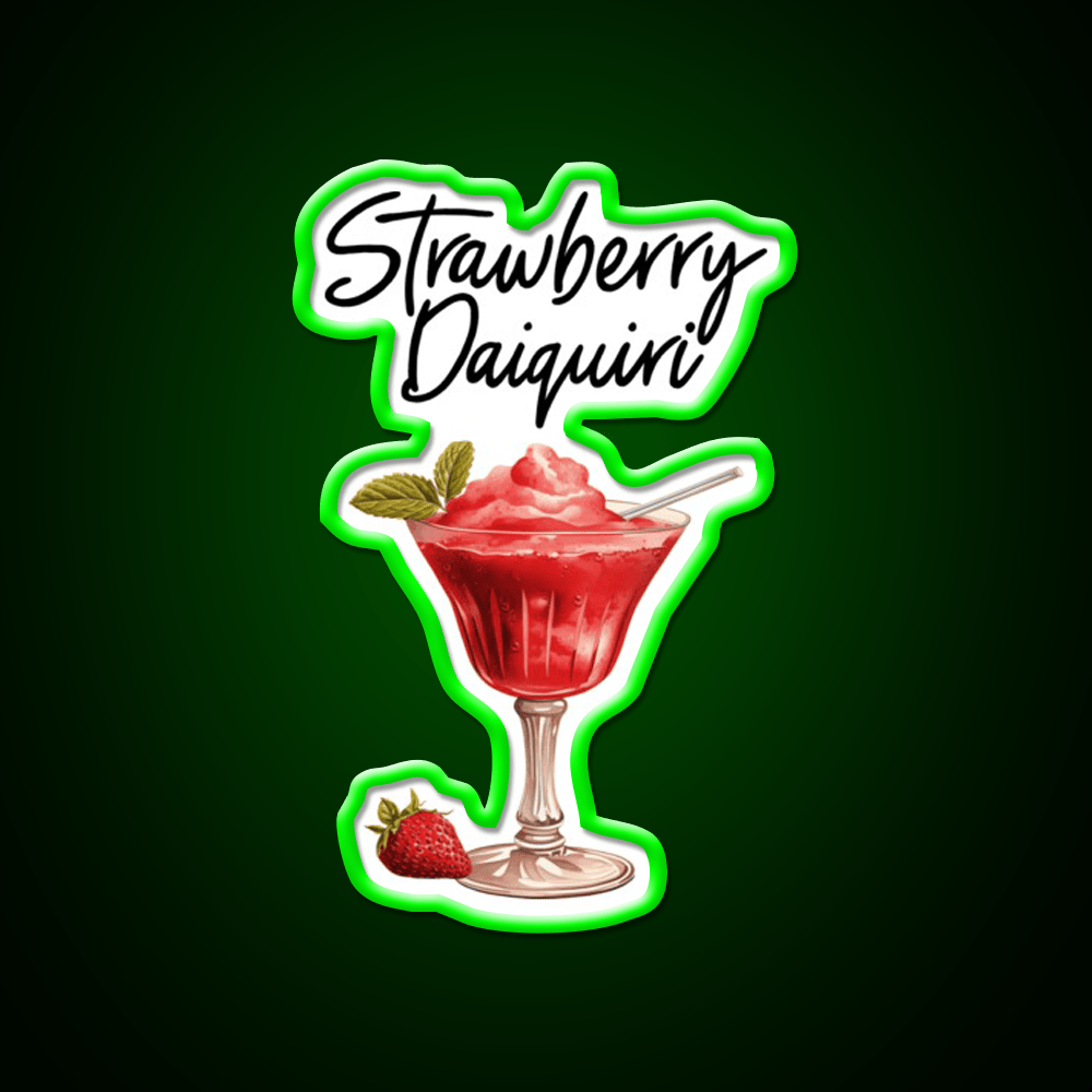 Strawberry Daiquiri Cocktail Bar Decor Led Neon Sign Rgb Color - Shineneon