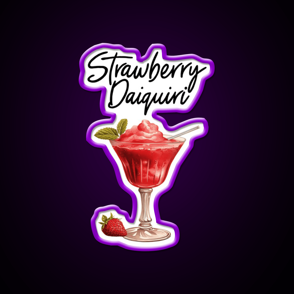 Strawberry Daiquiri Cocktail Bar Decor Led Neon Sign Rgb Color - Shineneon