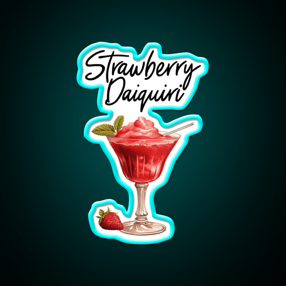 Strawberry Daiquiri Cocktail Bar Decor Led Neon Sign Rgb Color - Shineneon