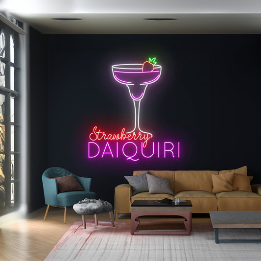 Strawberry Daiquiri Led Sign Wall Decor