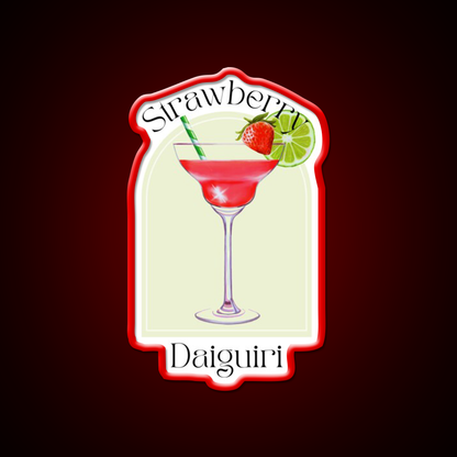 Strawberry Daiquiri Poster Tropical Cocktail Bar Decor Led Neon Sign Rgb Color - LED neon sign view 10