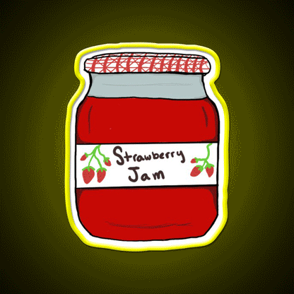 Strawberry Jam Snack Food Led Neon Sign Rgb Color - Custom LED neon sign front view