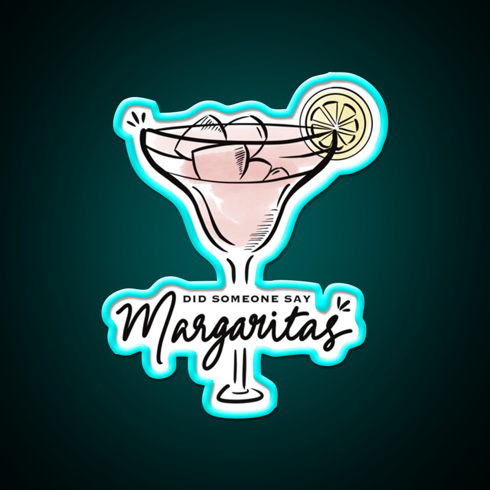 Strawberry Margarita Cocktail Bar Decor Led Neon Sign Rgb Color - Size and dimension reference