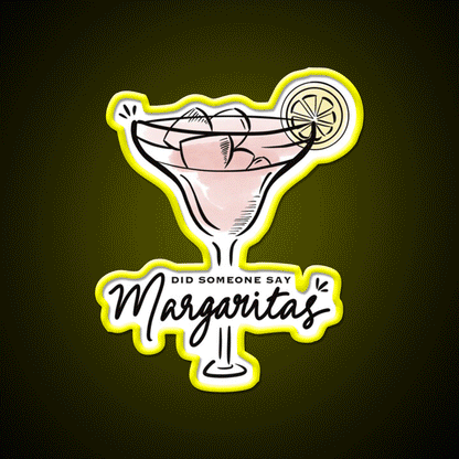Strawberry Margarita Cocktail Bar Decor Led Neon Sign Rgb Color - Custom LED neon sign front view