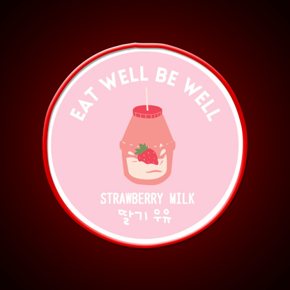 Strawberry Milk Carton Korean Food Snack Drink Snack Food Led Neon Sign Rgb Color - Shineneon