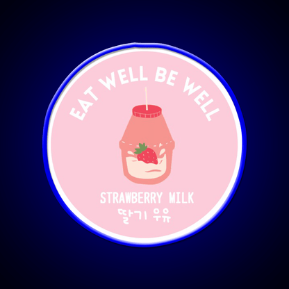 Strawberry Milk Carton Korean Food Snack Drink Snack Food Led Neon Sign Rgb Color - Shineneon