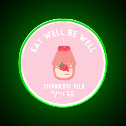 Strawberry Milk Carton Korean Food Snack Drink Snack Food Led Neon Sign Rgb Color - Shineneon