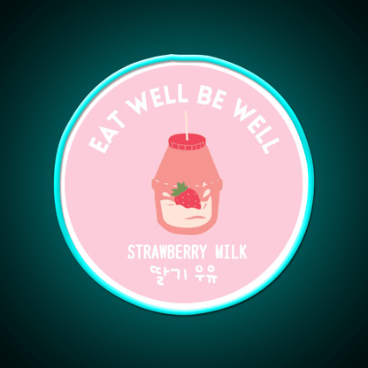 Strawberry Milk Carton Korean Food Snack Drink Snack Food Led Neon Sign Rgb Color - Shineneon