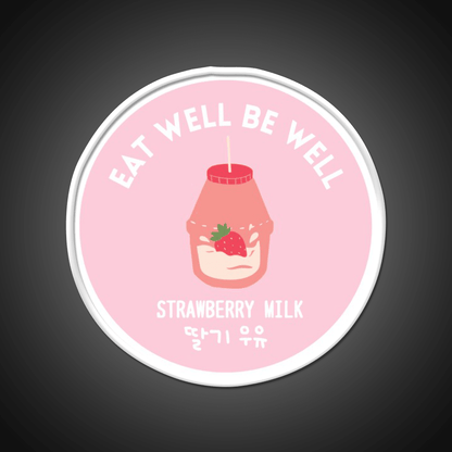 Strawberry Milk Carton Korean Food Snack Drink Snack Food Led Neon Sign Rgb Color - Shineneon