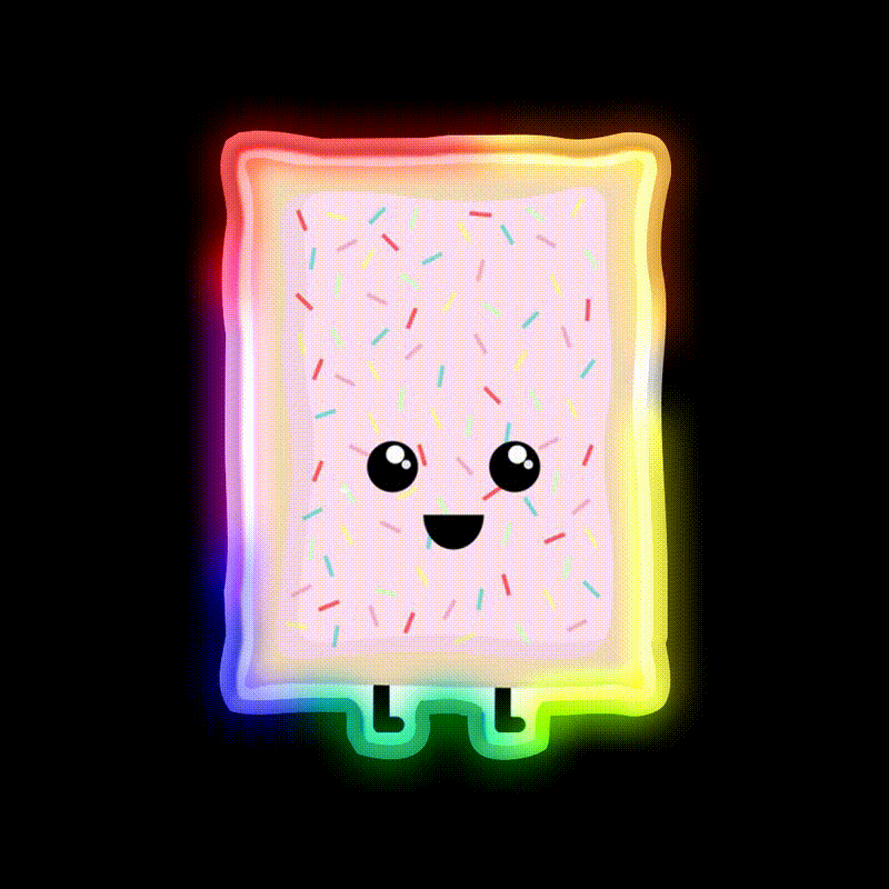 Strawberry Milkshake Pop Tart Snack Food Led Neon Sign Rgb Color - LED neon sign close-up detail