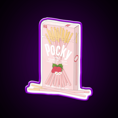 Strawberry Pocky Snack Food Led Neon Sign For Snack Room Rgb Color - Shineneon