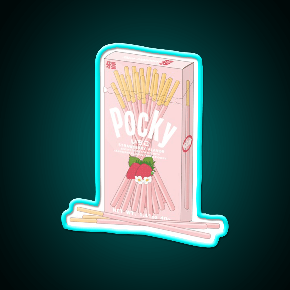 Strawberry Pocky Snack Food Led Neon Sign For Snack Room Rgb Color - Shineneon