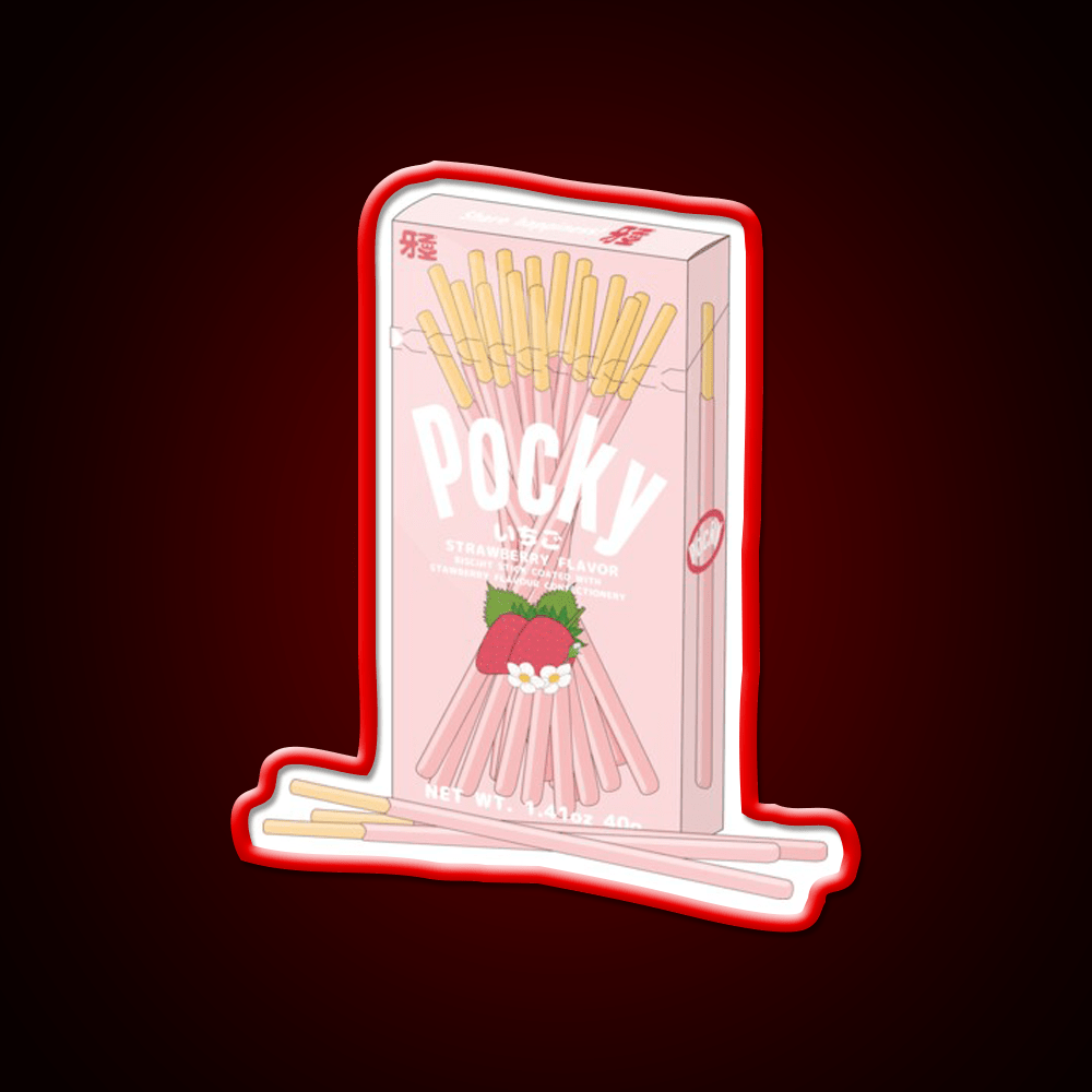 Strawberry Pocky Snack Food Led Neon Sign For Snack Room Rgb Color - Shineneon