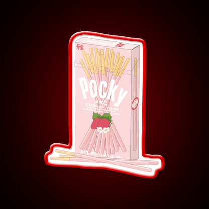 Strawberry Pocky Snack Food Led Neon Sign For Snack Room Rgb Color - Shineneon